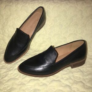 Women’s 6 MADEWELL The Frances Black Leather Loafers Shoes Business Casual NEW